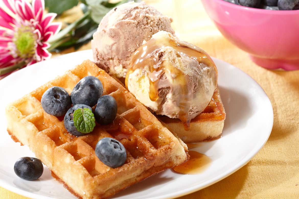 waffles and ice cream
